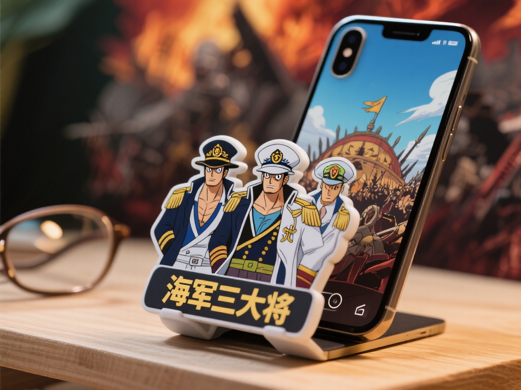 【装备新品】眼镜厂打造“海军三大将”主题手机架,重现海贼王“顶上战争”热血时刻 想象一下,当你拿起手机时,屏幕旁赫然站立